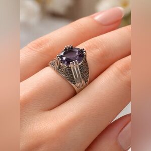 💜 Statement Amethyst Ring | Size 13 | Natural Gemstone